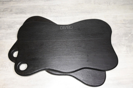 Чёрный поднос из обожжённого дуба, 50×30 см от мастерской DIVIRO